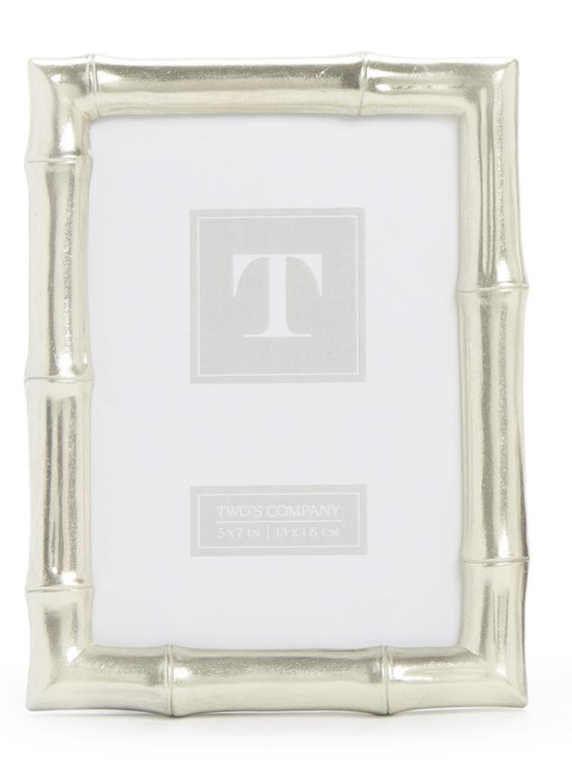 SILVER FAUX BAMBOO PHOTO FRAME