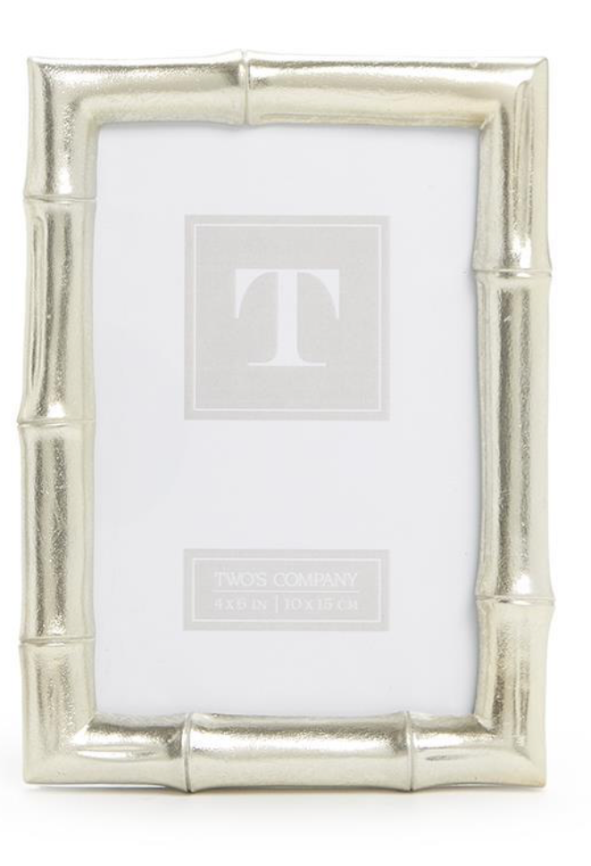 SILVER FAUX BAMBOO PHOTO FRAME