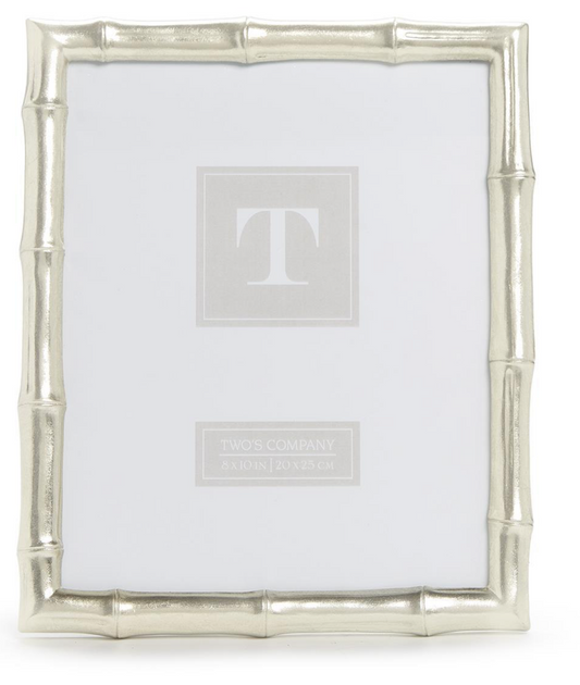 SILVER FAUX BAMBOO PHOTO FRAME